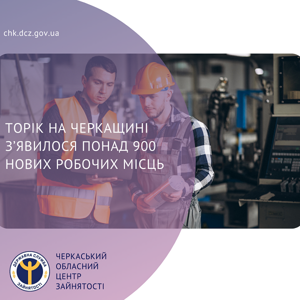 Торік на Черкащині з’явилося понад 900 нових робочих місць