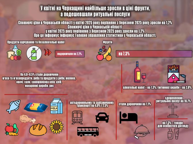 інфографіка цін продуктів транспорту та палива