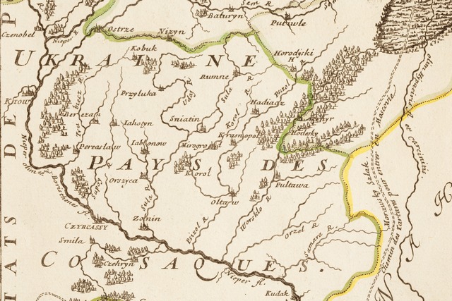 Напис «Україна, земля козаків» на карті Ніколя Сансона (1665 р.)