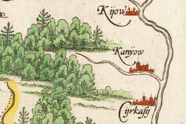 Землі Черкащини на карті Вацлава Ґродецького (1580)
