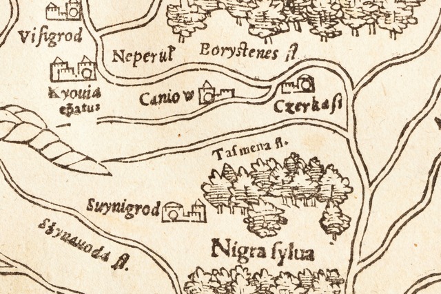 Черкащина на карті Себастяна Мюнстера (1550 р.)