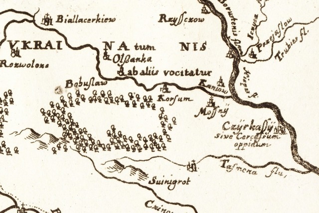 Черкащина на карті Фішера (1657)