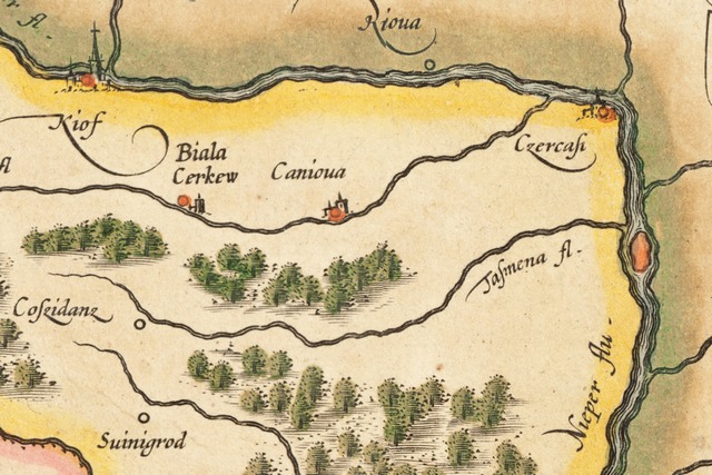 Черкащина на карті Меркатора (1595-1609)