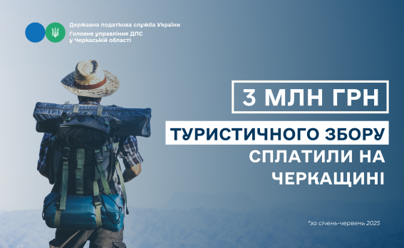 За пів року на Черкащині сплатили 3 млн грн туристичного збору