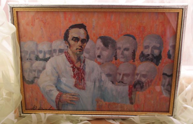 Лот № 1 Юрій Шаповал, серія "Григорович". Назва: "Вибір життєвого шляху". Фотокопія А4 з авторським підписом та побажанням. В рамочці під склом. Стартова ціна: 100 грн