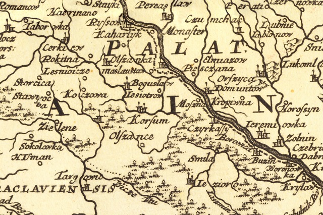 Своєрідна форма подання назви Умані (лівий нижній кут) на карті Гоманна (http://vkraina.com/ua/maps#1720)
